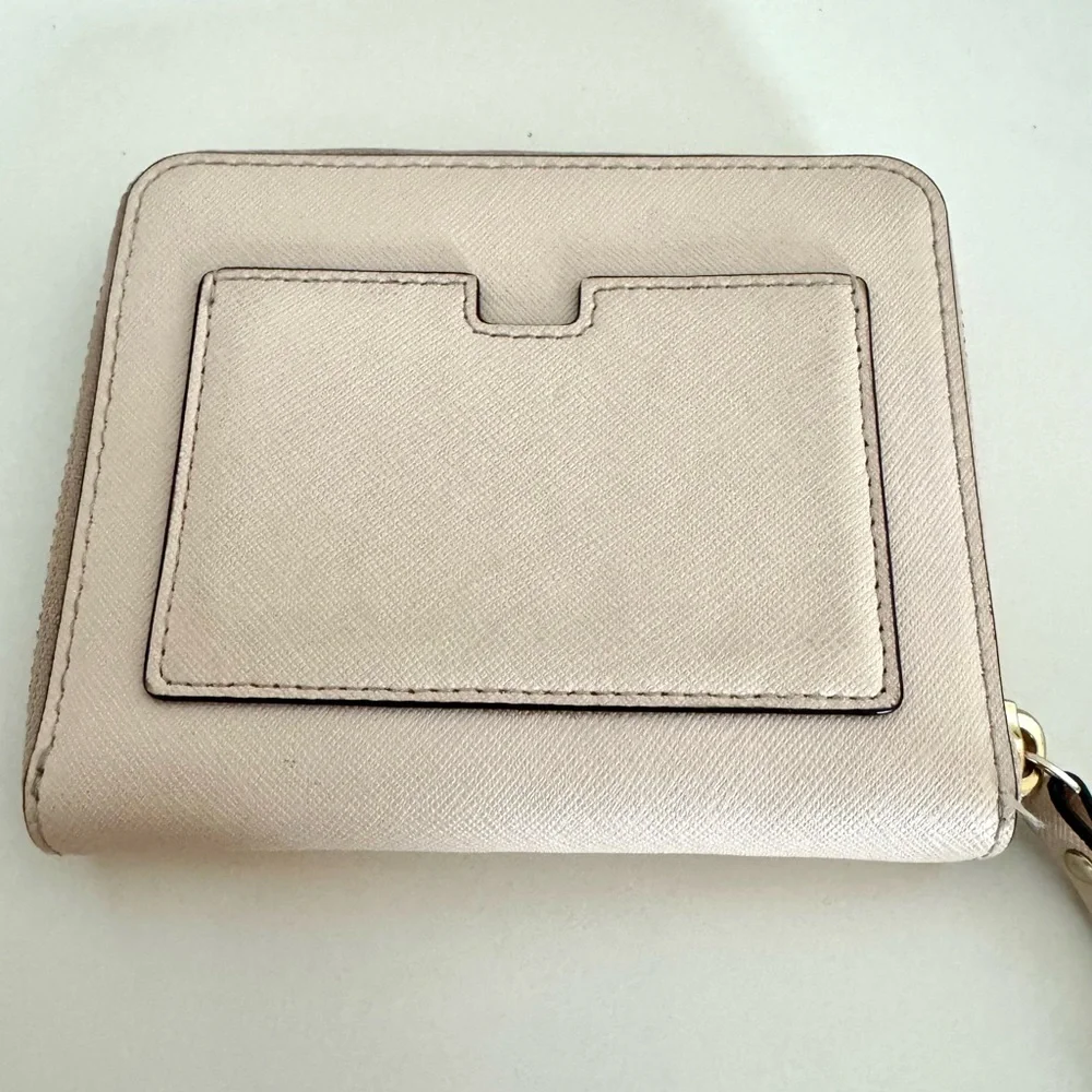 Kate Spade New York Zip-Around Saffiano Leather Wallet Light Pink Bifold